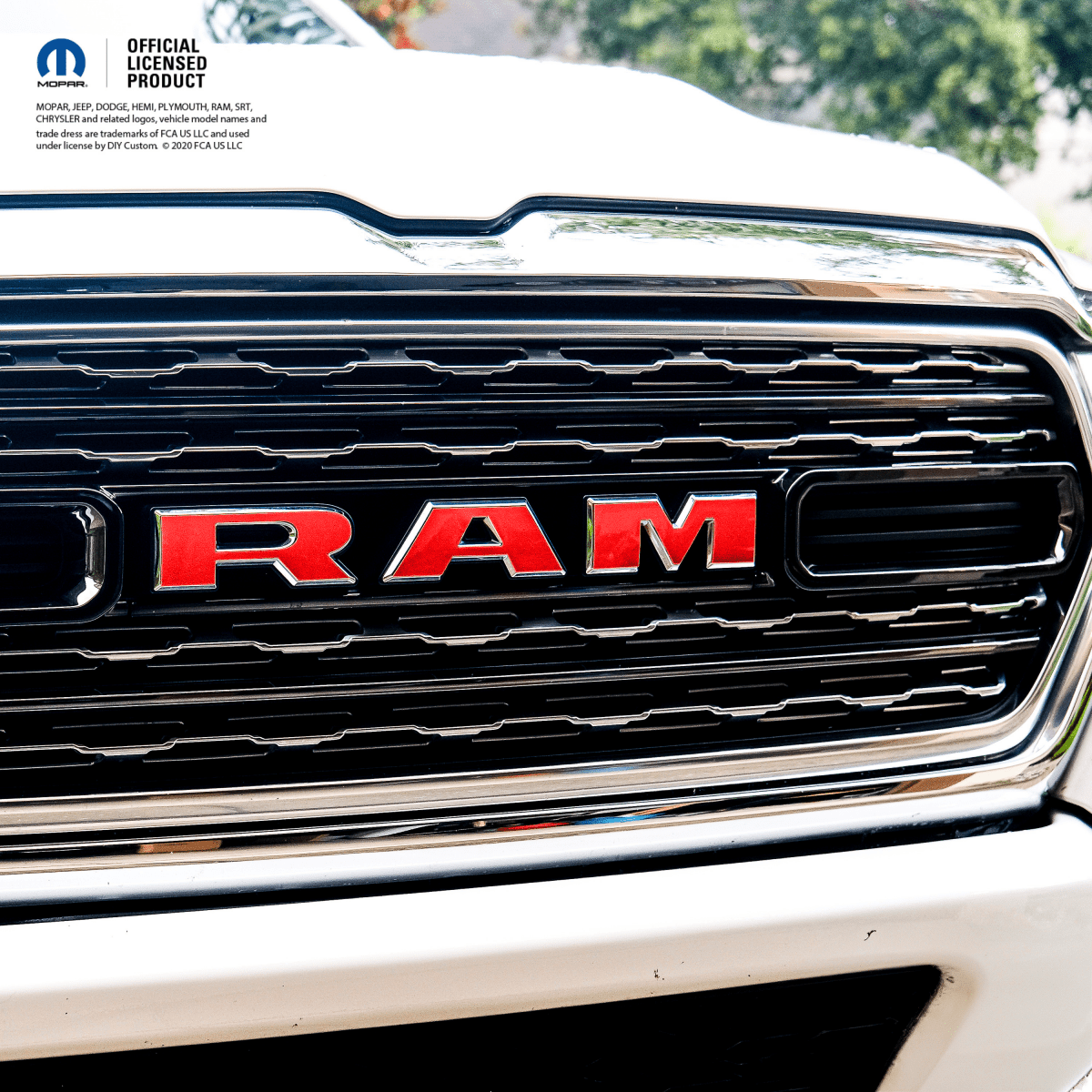 RAM Grill Emblem Overlay Decals Solid Gloss Red Fits 2009-2026 1500-5500 - Tiny Wrapz