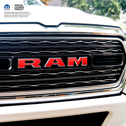 RAM Grill Emblem Overlay Decals Solid Gloss Red Fits 2009-2026 1500-5500