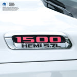 RAM 1500 Hood Emblem Overlay Decals L&R FLUORESCENT HOT PINK Fits 2019-2026 RAM Trucks - Tiny Wrapz