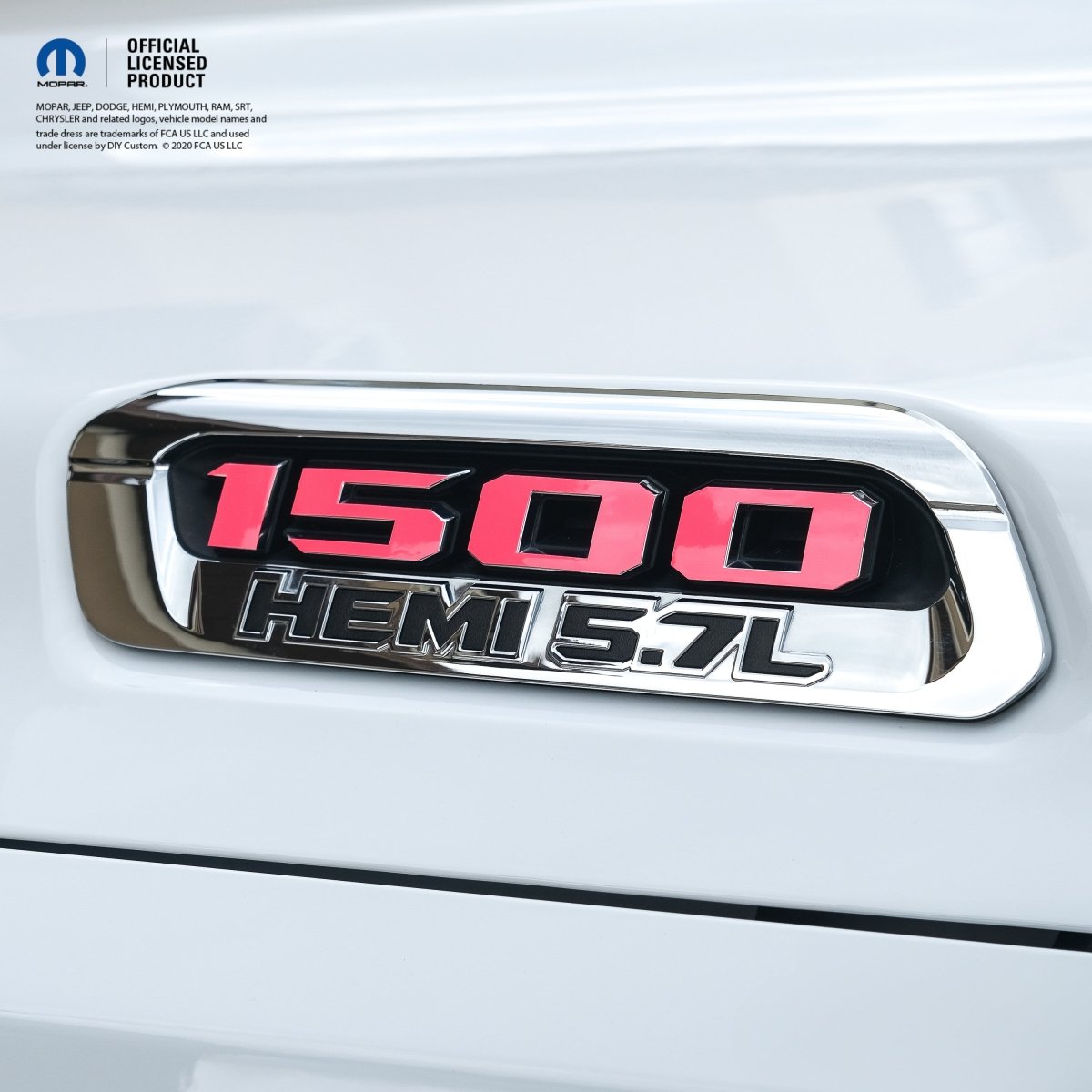 RAM 1500 Hood Emblem Overlay Decals L&R FLUORESCENT HOT PINK Fits 2019-2026 RAM Trucks - Tiny Wrapz