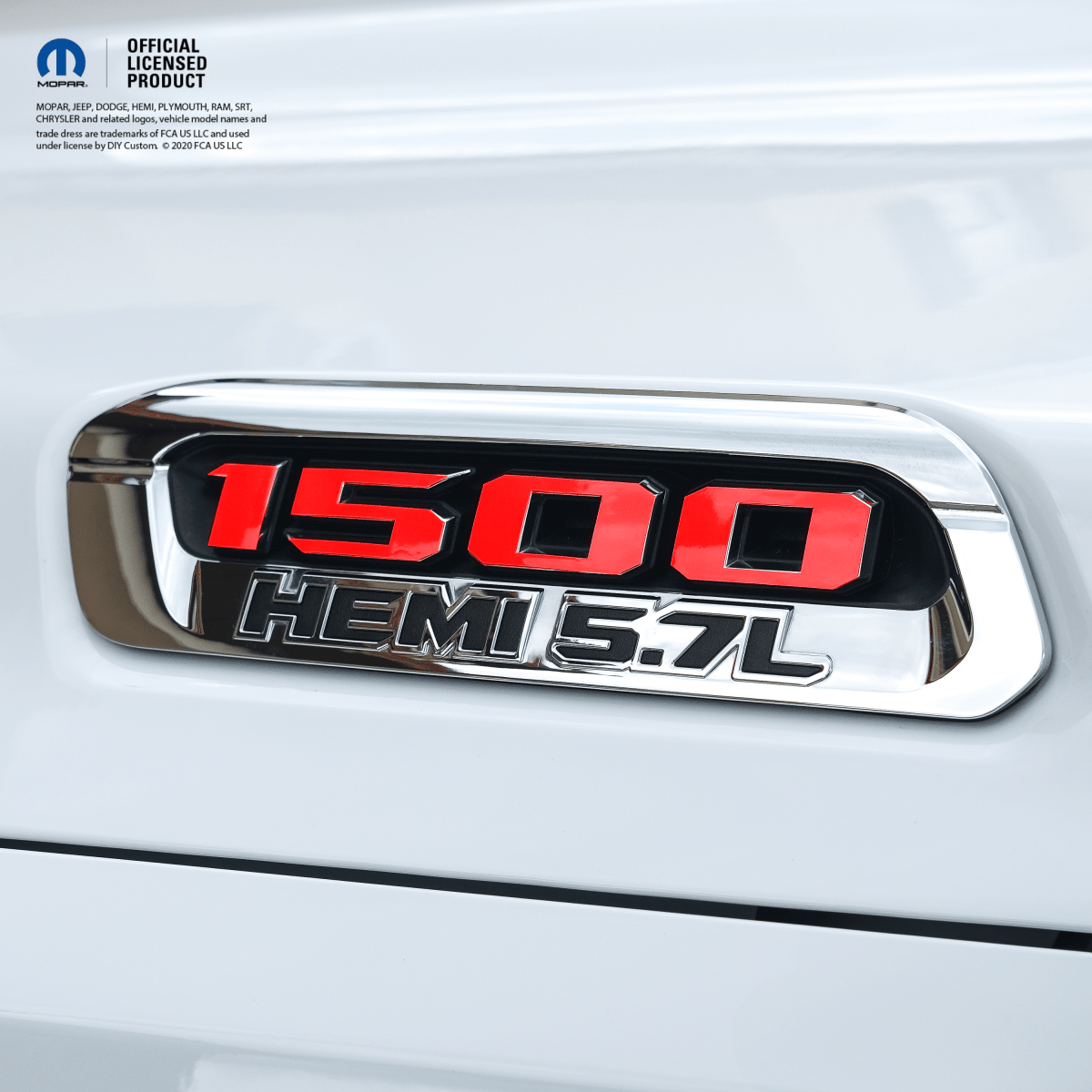 RAM 1500 Hood Emblem Overlay Decals L&R Solid Gloss Red Fits 2019-2026 RAM Trucks - Tiny Wrapz