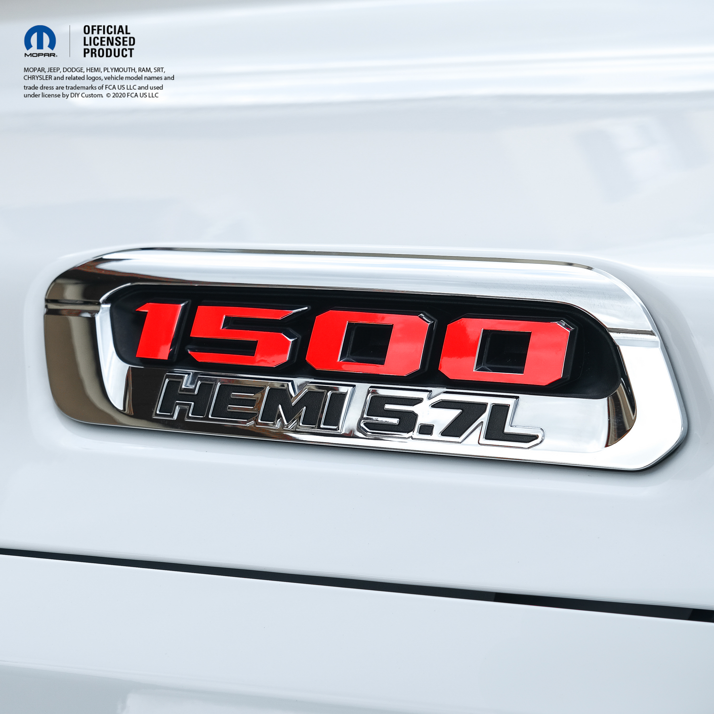 RAM 1500 Hood Emblem Overlay Decals L&R Solid Gloss Red Fits 2019-2026 RAM Trucks