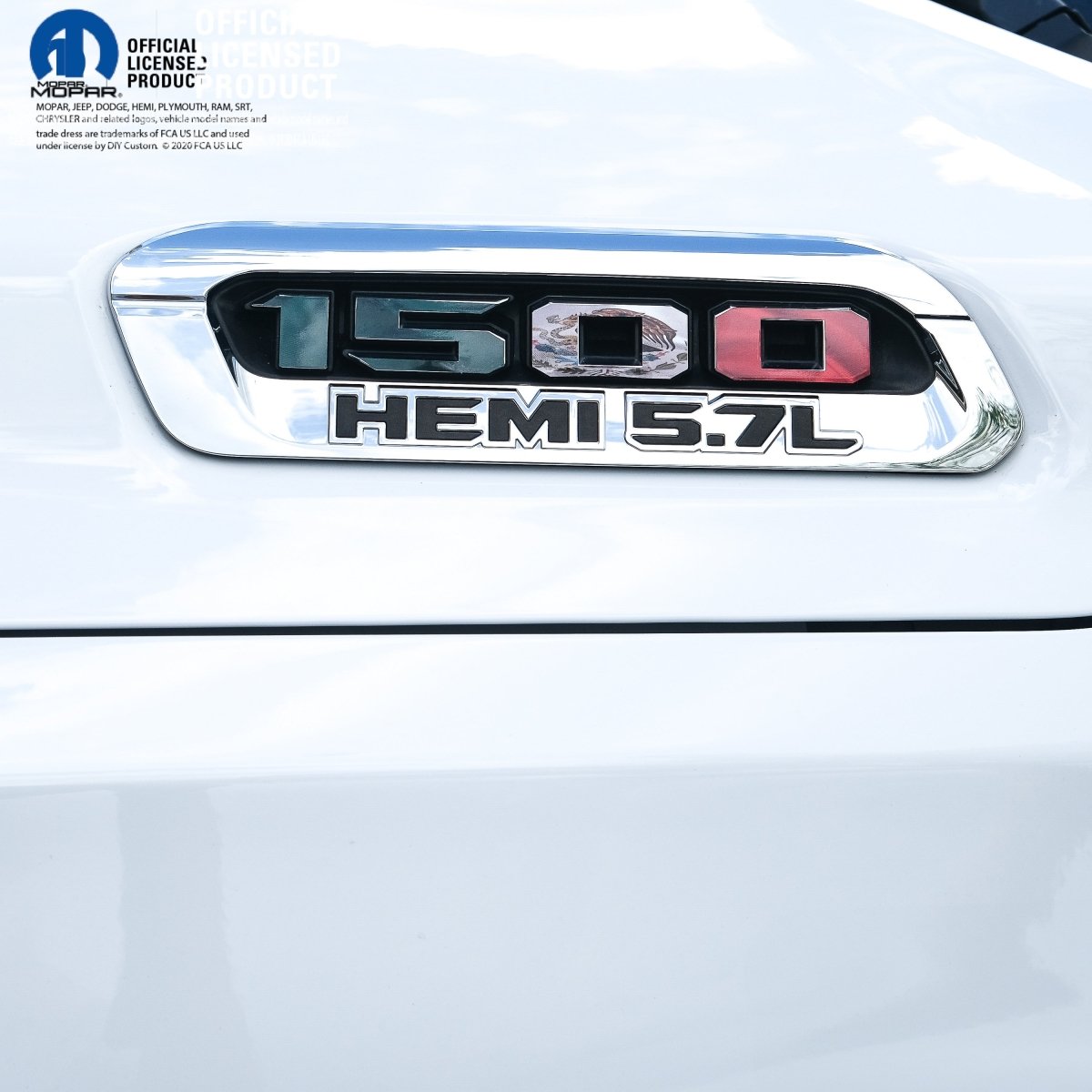RAM 1500 Hood Emblem Overlay Decals L&R MEXICAN FLAG Fits 2019-2026 RAM Trucks - Tiny Wrapz