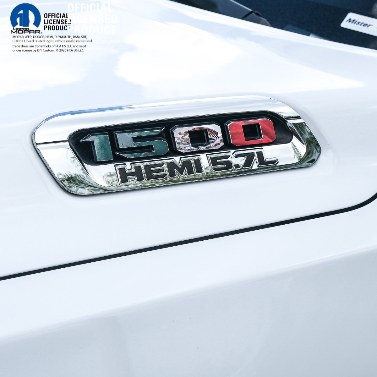 RAM 1500 Hood Emblem Overlay Decals L&R MEXICAN FLAG Fits 2019-2026 RAM Trucks - Tiny Wrapz