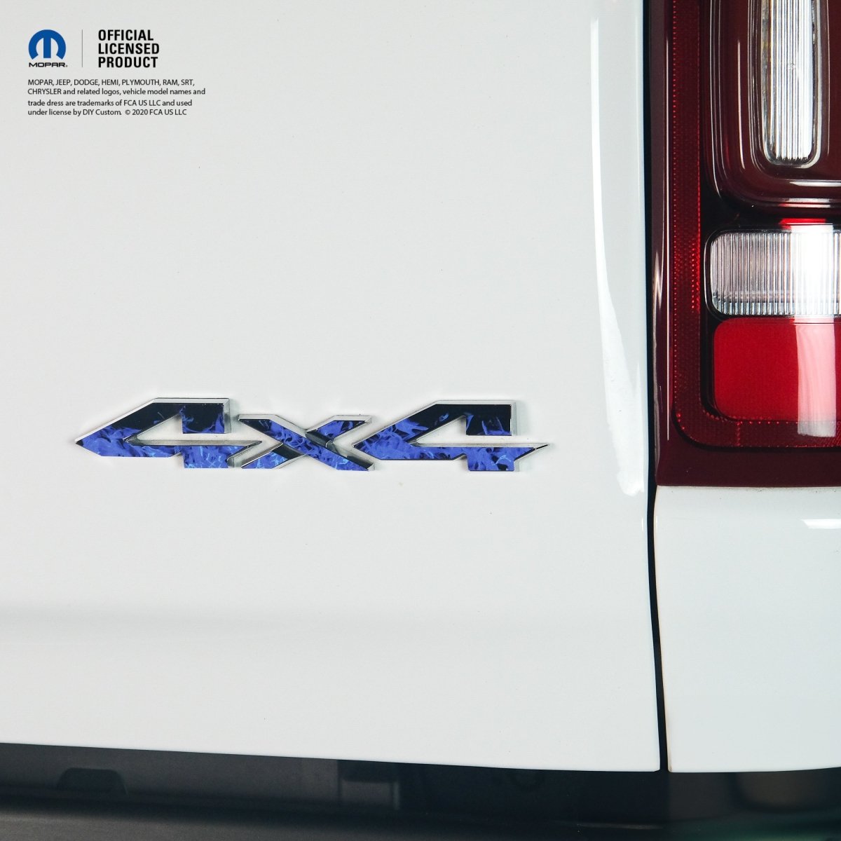 RAM 4x4 Emblem Overlay Decals BLUE FIRE FLAMES Fits 2009-2026 1500-5500 - Tiny Wrapz