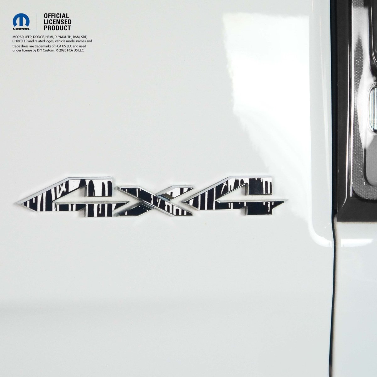 RAM 4x4 Emblem Overlay Decals DRIPPING WHITE Fits 2009-2026 1500-5500 - Tiny Wrapz