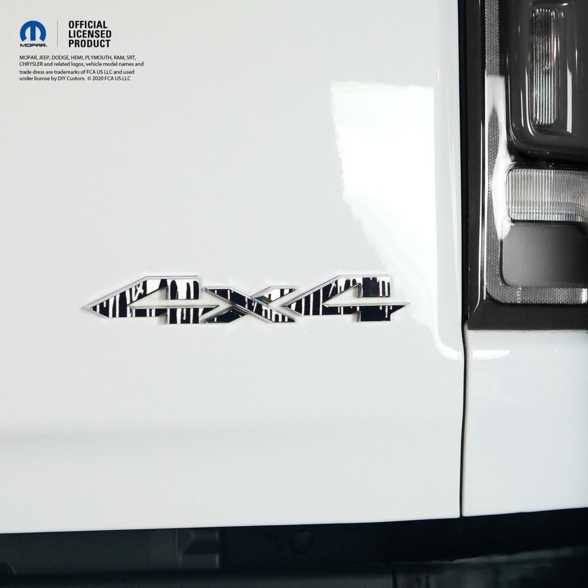 RAM 4x4 Emblem Overlay Decals DRIPPING WHITE Fits 2009-2026 1500-5500 - Tiny Wrapz
