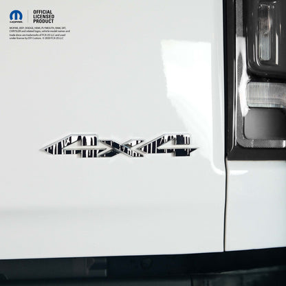 RAM 4x4 Emblem Overlay Decals DRIPPING WHITE Fits 2009-2026 1500-5500