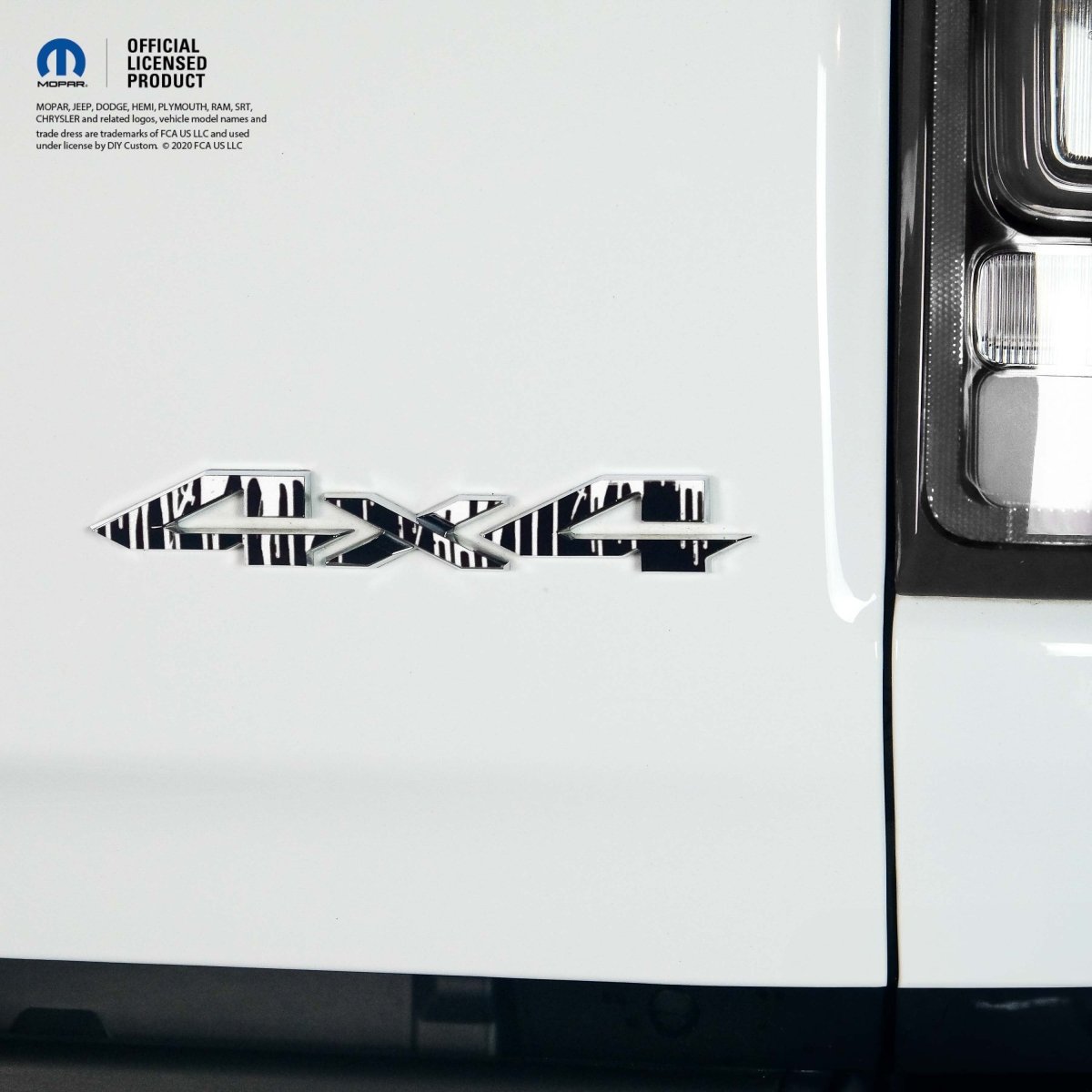 RAM 4x4 Emblem Overlay Decals DRIPPING WHITE Fits 2009-2026 1500-5500 - Tiny Wrapz