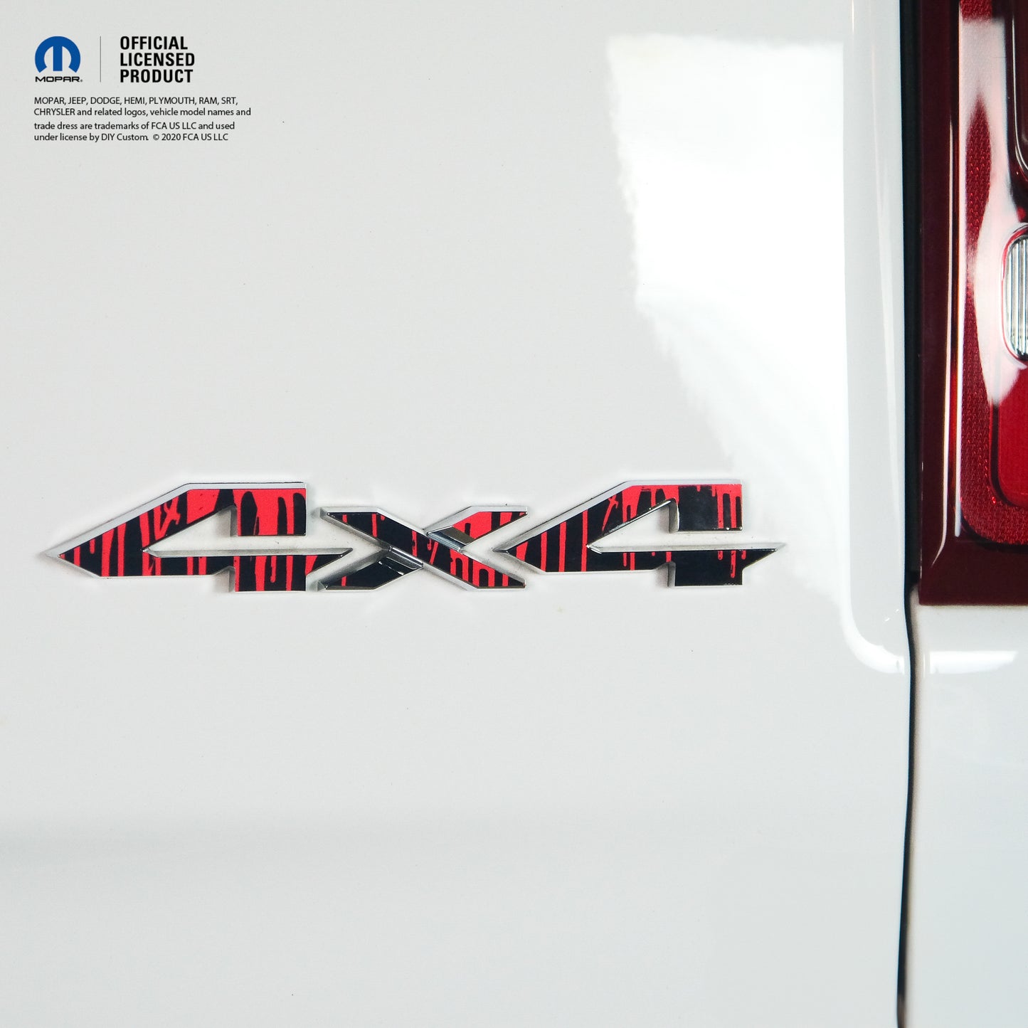 RAM 4x4 Emblem Overlay Decals DRIPPING RED Fits 2009-2025 1500-5500