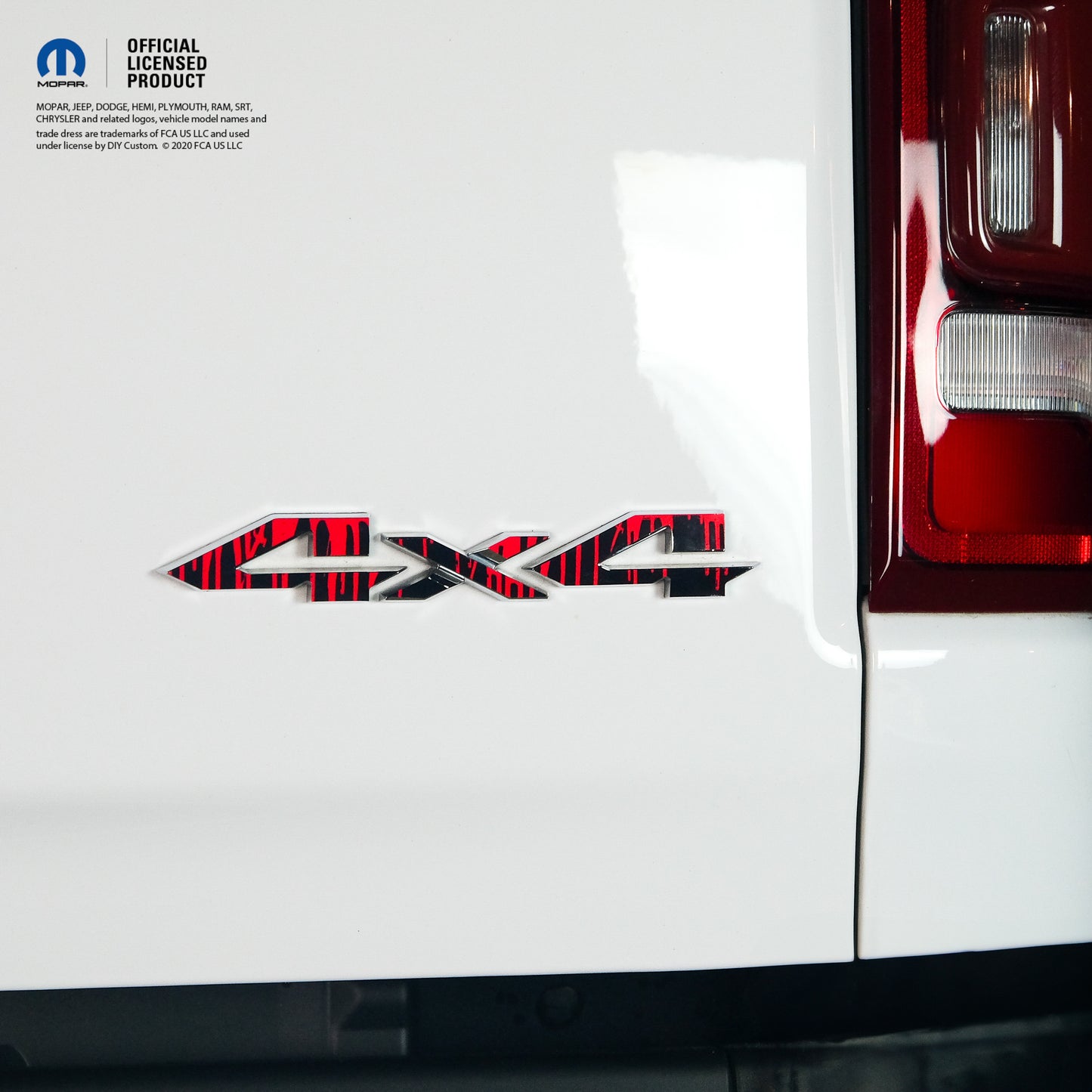 RAM 4x4 Emblem Overlay Decals DRIPPING RED Fits 2009-2025 1500-5500