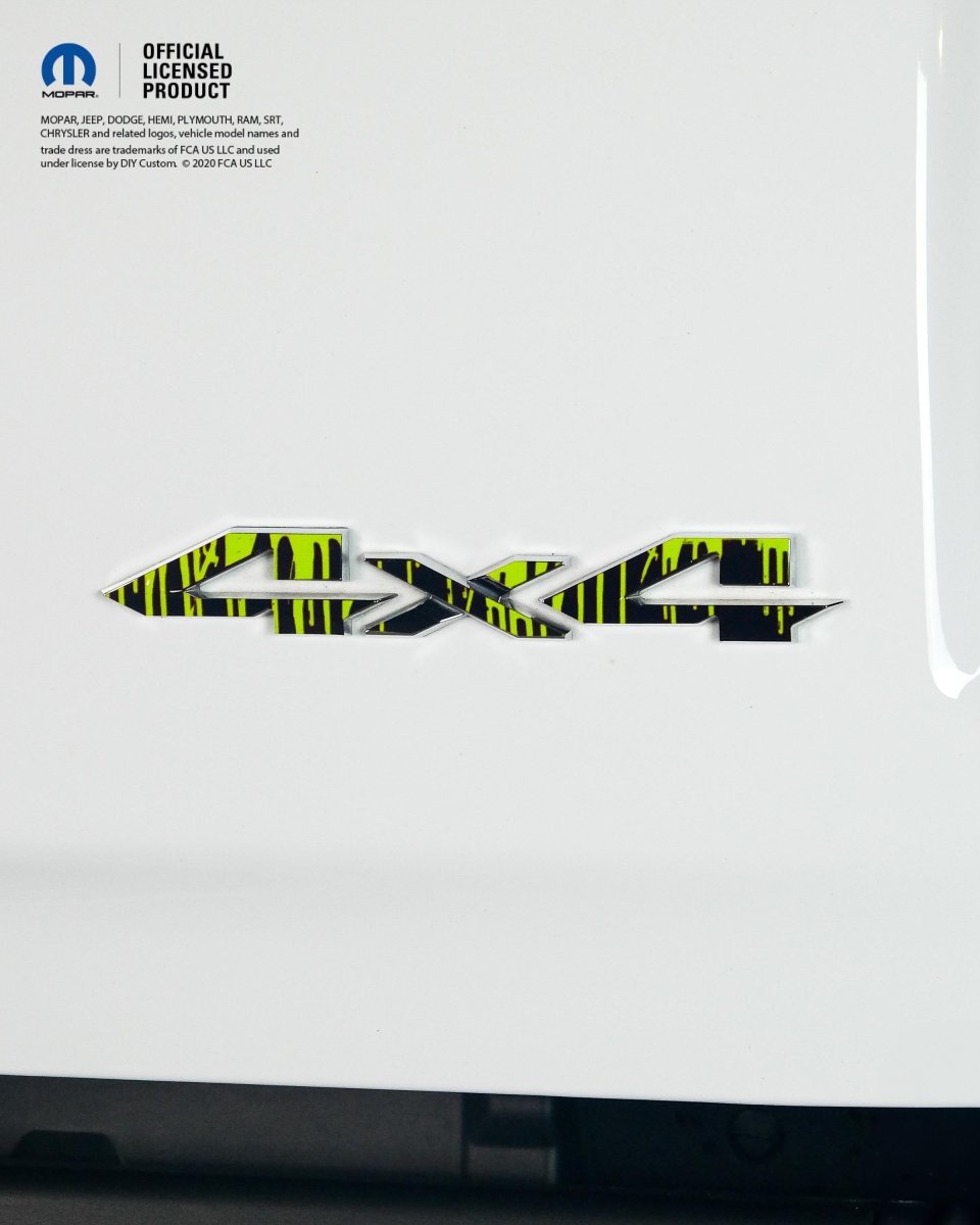 RAM 4x4 Emblem Overlay Decals DRIPPING GREEN Fits 2009-2026 1500-5500 - Tiny Wrapz
