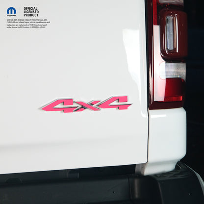 RAM 4x4 Emblem Overlay Decals FLUORESCENT HOT PINK Fits 2009-2025 1500-5500