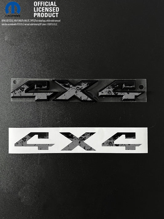 RAM 4x4 Emblem Overlay Decals GRAYSCALE FIRE FLAMES Fits 2009-2025 1500-5500