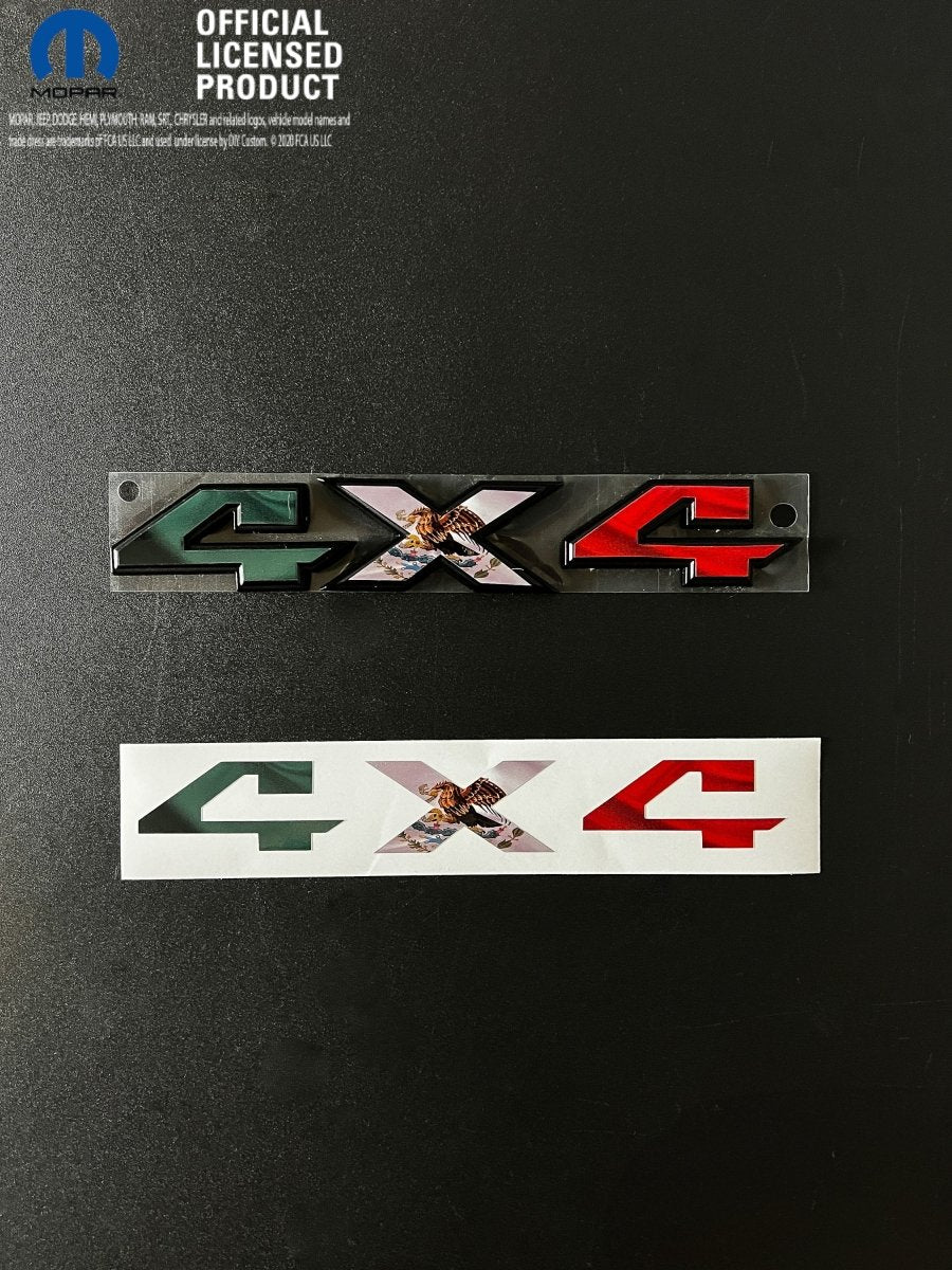 RAM 4x4 Emblem Overlay Decals MEXICAN FLAG Fits 2009-2026 1500-5500 - Tiny Wrapz