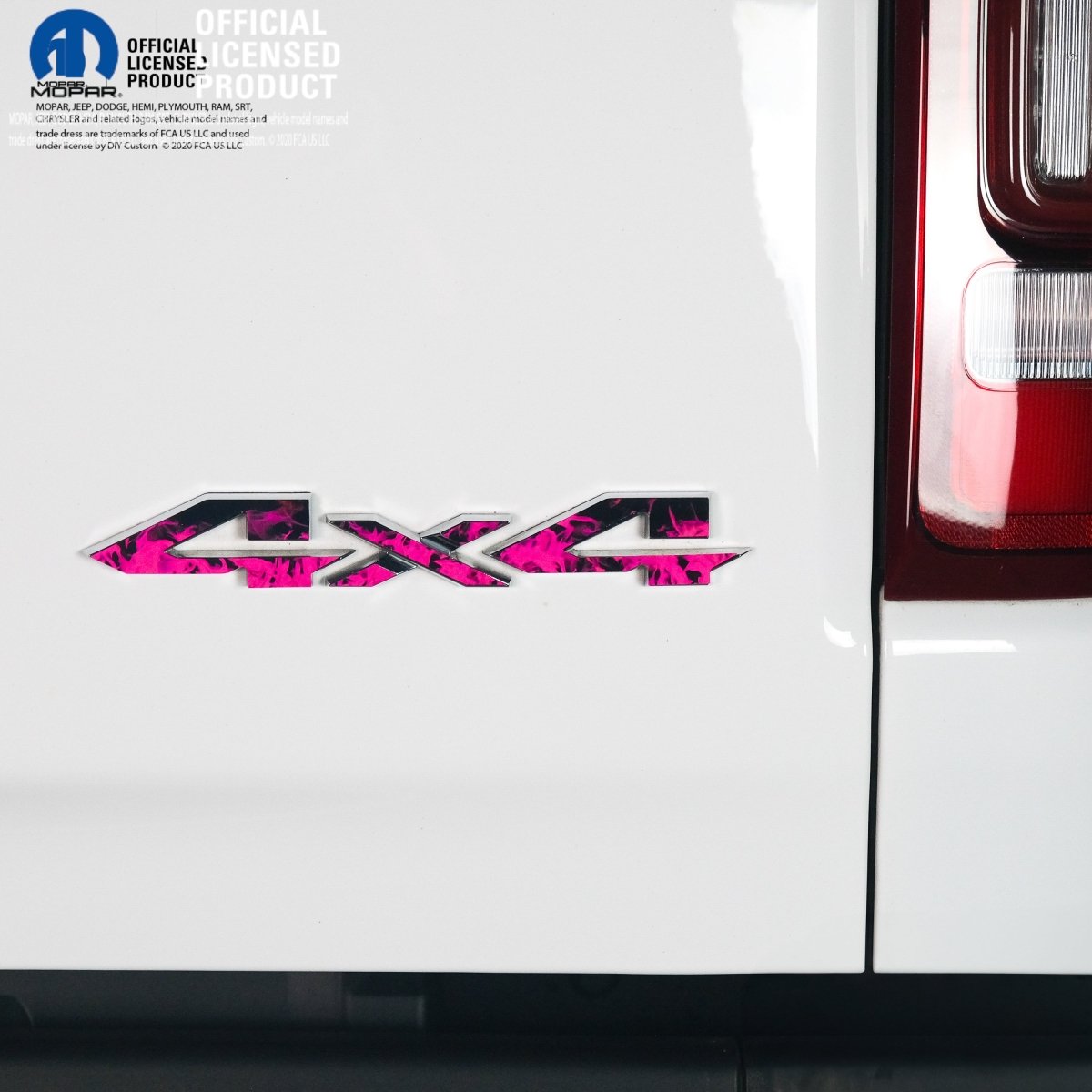 RAM 4x4 Emblem Overlay Decals PINK FIRE FLAMES Fits 2009-2026 1500-5500 - Tiny Wrapz