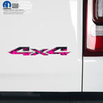 RAM 4x4 Emblem Overlay Decals PINK FIRE FLAMES Fits 2009-2026 1500-5500 - Tiny Wrapz