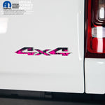 RAM 4x4 Emblem Overlay Decals PINK FIRE FLAMES Fits 2009-2026 1500-5500 - Tiny Wrapz