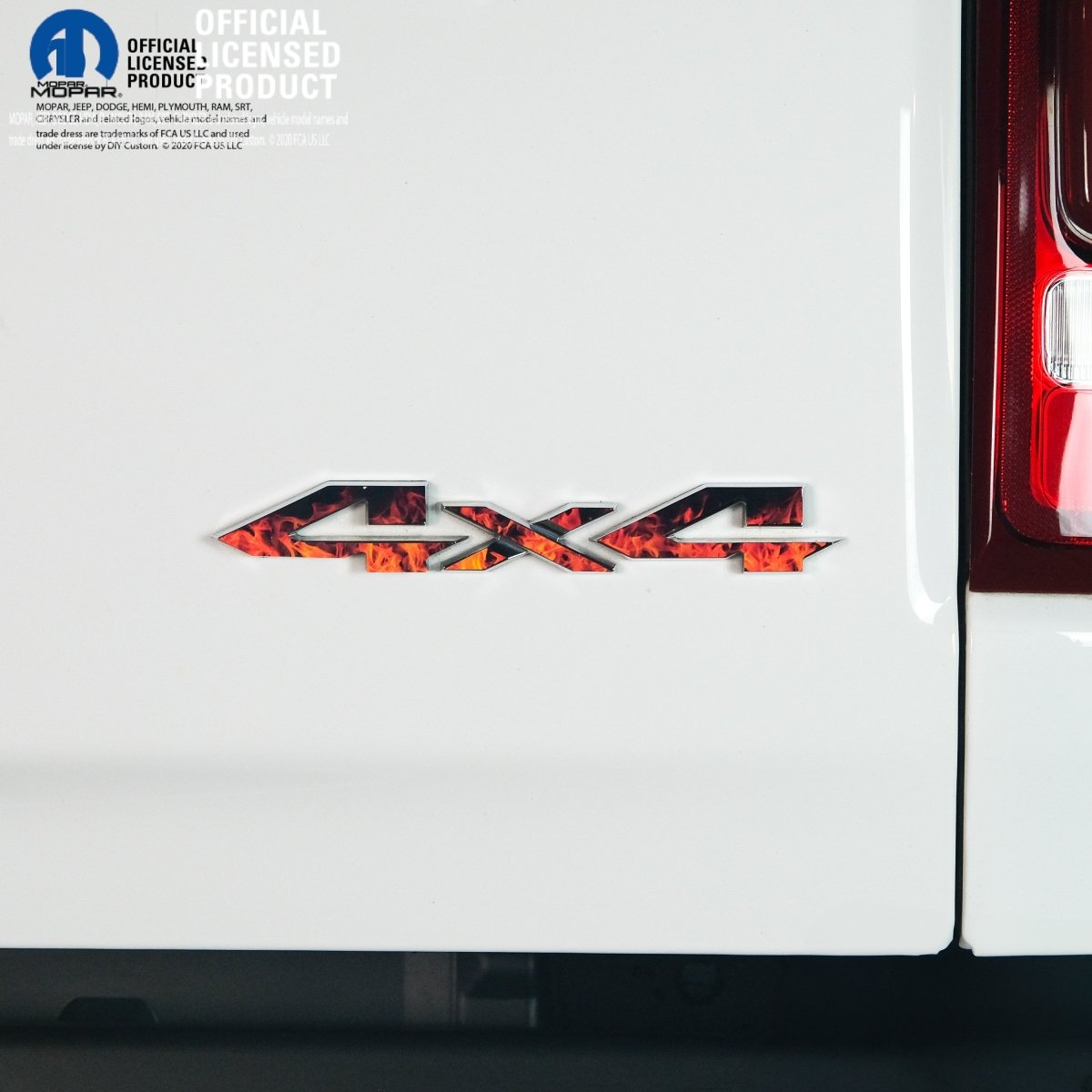 RAM 4x4 Emblem Overlay Decals REAL FIRE FLAMES Fits 2009-2026 1500-5500 - Tiny Wrapz