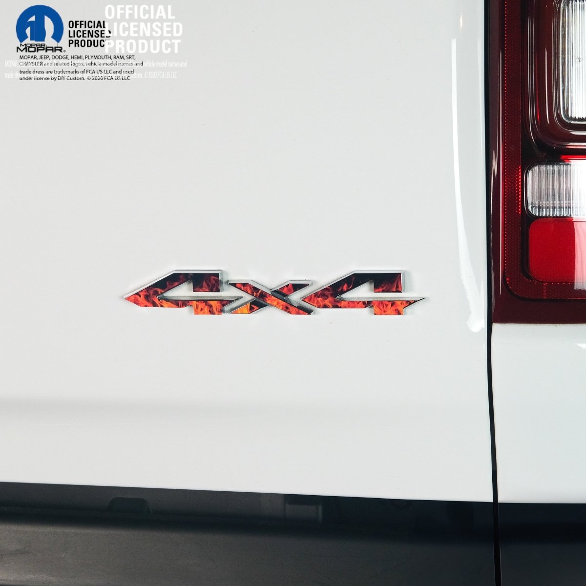 RAM 4x4 Emblem Overlay Decals REAL FIRE FLAMES Fits 2009-2026 1500-5500 - Tiny Wrapz