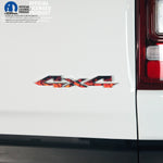 RAM 4x4 Emblem Overlay Decals REAL FIRE FLAMES Fits 2009-2026 1500-5500 - Tiny Wrapz