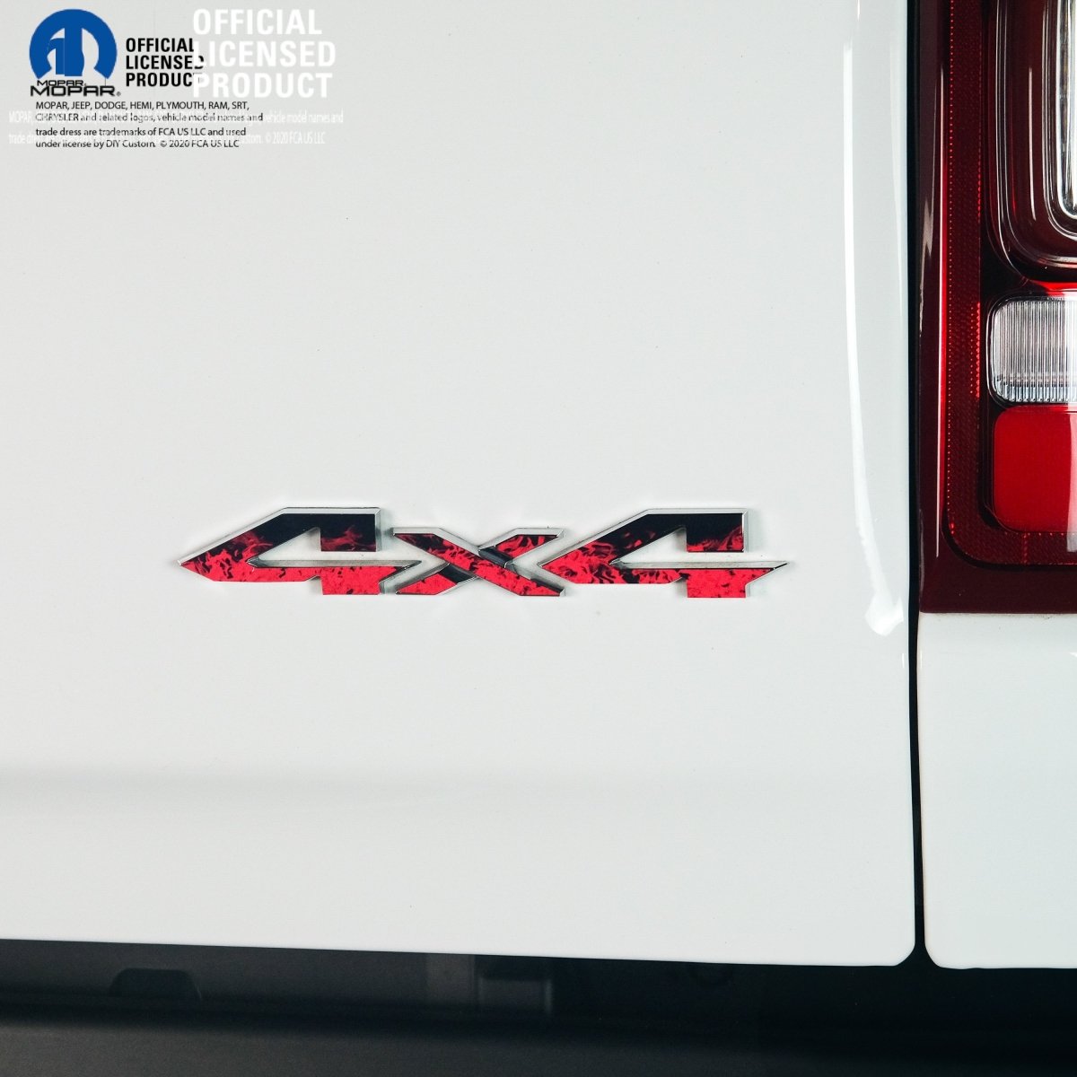RAM 4x4 Emblem Overlay Decals RED FIRE FLAMES Fits 2009-2026 1500-5500 - Tiny Wrapz
