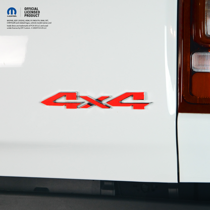 RAM 4x4 Emblem Overlay Decals Solid Gloss Red Fits 2009-2026 1500-5500
