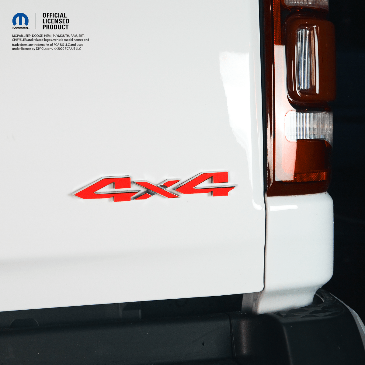 RAM 4x4 Emblem Overlay Decals Solid Gloss Red Fits 2009-2026 1500-5500 - Tiny Wrapz