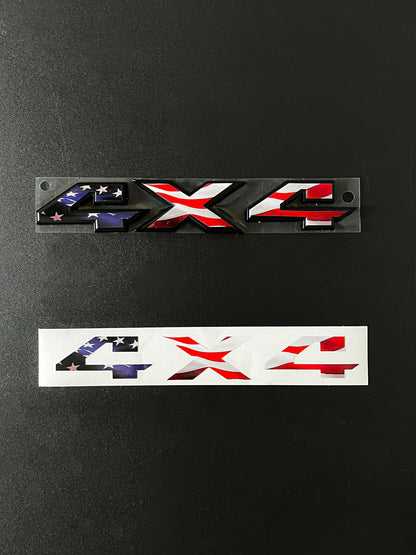 RAM 4x4 Emblem Overlay Decals AMERICAN FLAG Fits 2009-2025 1500-5500