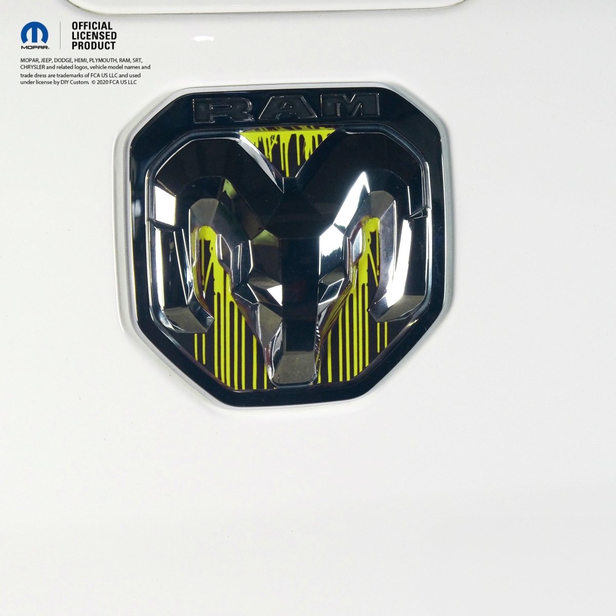 RAM Tailgate/Grill RAM Head Emblem Overlay Decals DRIPPING GREEN Fits 2011-2024 Trucks - Tiny Wrapz