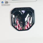RAM Tailgate/Grill RAM Head Emblem Overlay Decals AMERICAN FLAG Fits 2011-2024 Trucks - Tiny Wrapz