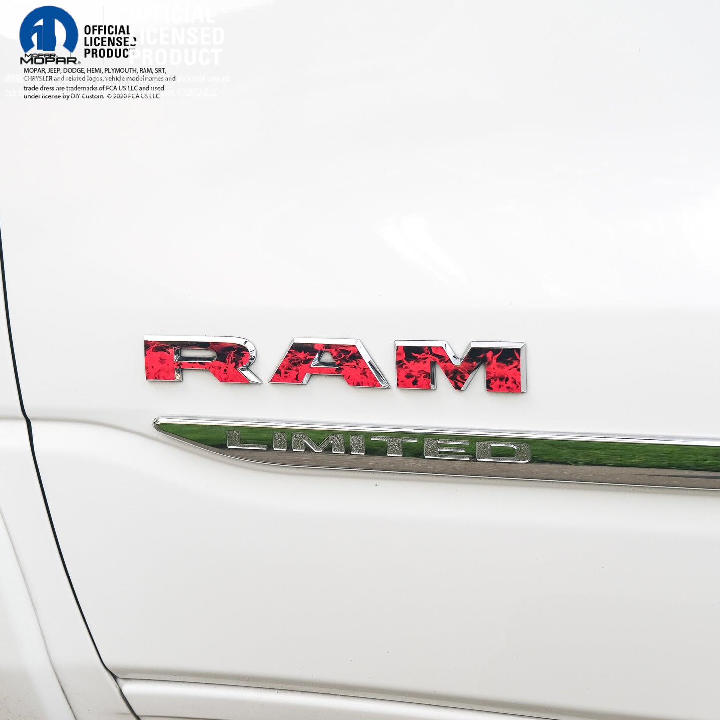 RAM Door Red Flames