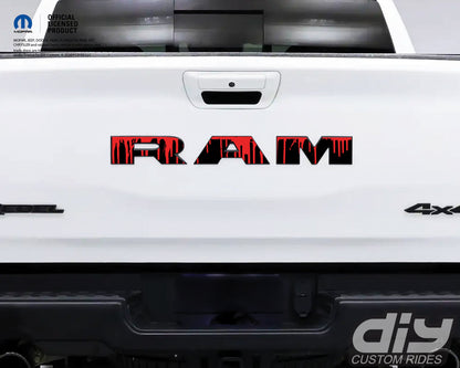 2500 3500 RAM Tailgate Letters Overlay Decals Dripping Red Fits 2019-2026 Trucks
