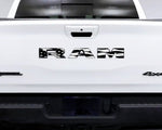 2500 3500 RAM Tailgate Emblem Overlay Decals Grayscale American Flag Fits 2019-2026 Trucks - Tiny Wrapz