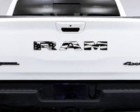 2500 3500 RAM Tailgate Emblem Overlay Decals Grayscale American Flag Fits 2019-2026 Trucks - Tiny Wrapz