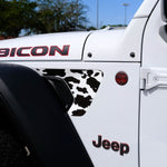 Jeep Fender Vent Decals Pair "Cow" Fits 2018-2026 Wrangler JL & Gladiator - Tiny Wrapz