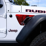 Jeep Fender Vent Decals Pair "Dripping Red" Fits 2018-2026 Wrangler JL & Gladiator - Tiny Wrapz