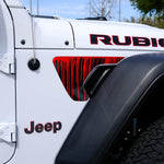 Jeep Fender Vent Decals Pair "Dripping Red" Fits 2018-2026 Wrangler JL & Gladiator - Tiny Wrapz