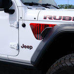 Jeep Fender Vent Decals Pair "Dripping Red" Fits 2018-2026 Wrangler JL & Gladiator - Tiny Wrapz