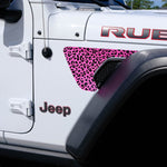 Jeep Fender Vent Decals Pair "Pink Leopard" Fits 2018-2026 Wrangler JL & Gladiator - Tiny Wrapz