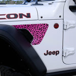 Jeep Fender Vent Decals Pair "Pink Leopard" Fits 2018-2026 Wrangler JL & Gladiator - Tiny Wrapz