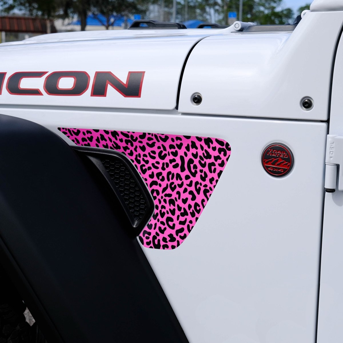 Jeep Fender Vent Decals Pair "Pink Leopard" Fits 2018-2026 Wrangler JL & Gladiator - Tiny Wrapz