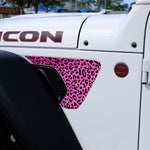 Jeep Fender Vent Decals Pair "Pink Leopard" Fits 2018-2026 Wrangler JL & Gladiator - Tiny Wrapz