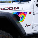 Jeep Fender Vent Decals Pair "Tie Dye" Fits 2018-2026 Wrangler JL & Gladiator - Tiny Wrapz