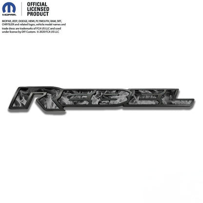 RAM Rebel Emblem Overlay Decals Grayscale Flames Fits 2015-2025