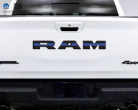 1500 RAM Tailgate Letters Premium Vinyl Overlay Decals Thin Blue Line Fits 2009-2026 Trucks - Tiny Wrapz