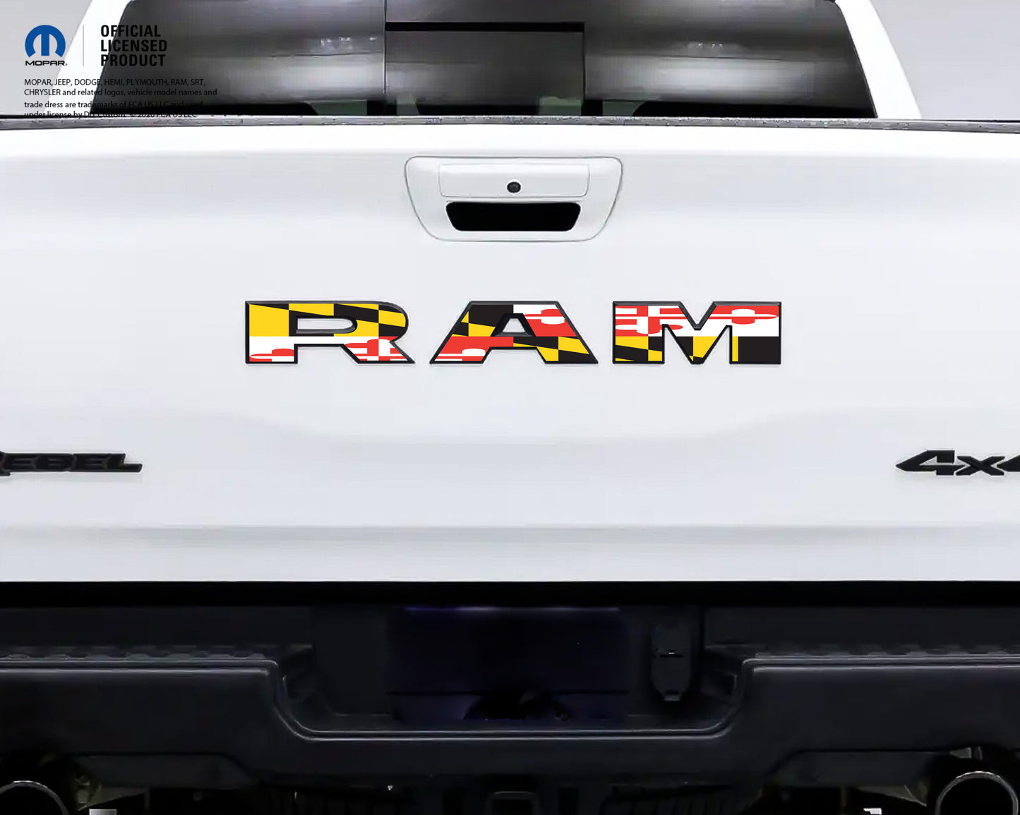 RAM Tailgate Letters Overlay Decals Maryland Flag Fits 2009-2025 Trucks
