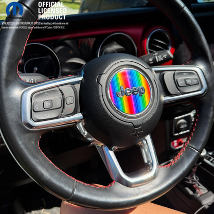 Jeep Wrangler JL Gladiator Steering Wheel Circle Rainbow Vinyl Decal Sticker