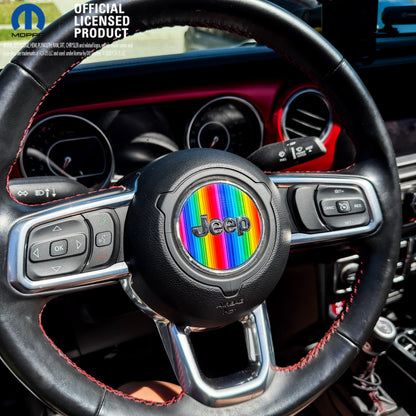 Jeep Wrangler JL Gladiator Steering Wheel Circle Rainbow Vinyl Decal Sticker