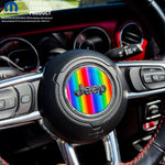 Jeep Wrangler JK Steering Wheel Circle Rainbow Vinyl Decal Sticker 2007-2017 - Tiny Wrapz